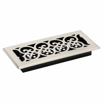DECOR GRATES Floor Register: Floor, 11 1/2 in H, 5 1/2 in W, Decorative, Brushed, Nickel - Floor Registers