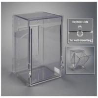 Gravity Close Bin: 8 in Overall Wd, 7 in Overall Ht, PETG, Clear, PPE/Supplies/Tubes, 1 Compartments (MPN AUTOBIN-W). Key specifications — Material: PETG; Mounting Location: Wall; Color: Clear; Product Type: Storage Bin; Total Holding Capacity: Tubes; Brand: POLTEX.