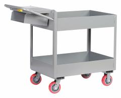 LITTLE GIANT Utility Cart: 3,600 lb, 2 Shelves, 64 in L x 24 in W x 43 in H Overall Dim, Flat (MPN DS2448X6-6PYWSP). Key specifications — Caster Wheel/Tread Material: Polyurethane; Brand: LITTLE GIANT; Caster/Wheel Configuration: (2) Swivel.