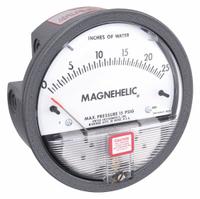 DWYER Differential Pressure Gauge: Back/Single-Side, 1/8 in NPT Female, 2000, 4 in Dial, IP67, IP67 (MPN 2025). Key specifications — Sensor Type: Diaphragm; Series: 2000; Housing Material: Die Cast Aluminum; Certificate of Calibration: Not Included.