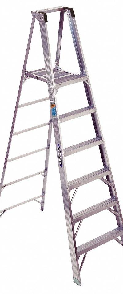 WERNER Platform Stepladder: 6 ft Ladder Size - Lightweight Aluminum Platform Stepladders
