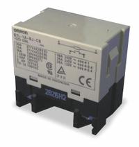 OMRON Enclosed Power Relay: Bracket Mounted, 30 A Current Rating, 100/120V AC, SPST-NO (MPN G7L-1A-BJ-CB-AC100/120). Key specifications — Brand: OMRON; Base Type: Square; Mounting Style: E-Bracket; Electrical Connection: Screw Terminal; Manufacturer Part Number: G7L-1A-BJ-CB-AC100/120; Operating Current: 30 A; Series: G7L Series; Relay Bracket Type: E-Bracket (Sold Separately).