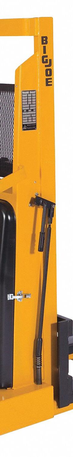 BIG JOE Stacker: 2,000 lb, 60 in Max Lifting Ht, Fixed Fork, 26 1/4 in L x 5 3/8 in W Fork, 26 in (MPN IBH). Key specifications — Brand: BIG JOE; Lift Mechanism: Hydraulic; Width Across Forks: 26 in.