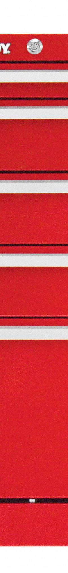 KENNEDY Side Cabinet: Red, 5 Drawers, Keyed, 13 5/8 in W x 18 in D x 29 1/16 in H, K1800 (MPN 185XR). Key specifications — Brand: KENNEDY; Drawer Color: Red; Drawer Slide Type: Ball Bearing; Series: K1800; Locking System: Keyed.
