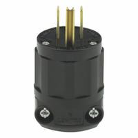 LEVITON Straight Blade Plug: 5-15P, 125V AC, 15 A, 2 Pole, 3 Blade, Black (MPN 5266-B)