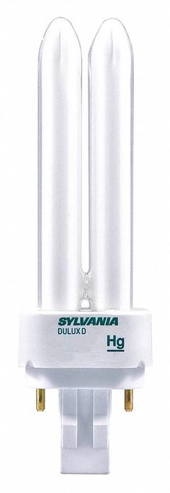 LEDVANCE/ SYLVANIA Compact Fluorescent Bulb: 2-Pin (GX23), T4, Fluorescent, 4100K, 13 W Watt (MPN CF13DD/841/ECO). Key specifications — Brand: LEDVANCE/ SYLVANIA; Bulb Designation: CF13DD/841/ECO; Dimmable: Yes; Color Temperature: 4100K.