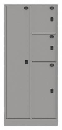SENTINEL Law Enforcement Evidence Locker: Pass-Through Backing, Keyless Lift Latch, 4 Compartments (MPN 04AA-PT). Key specifications — Brand: SENTINEL; Product Ships: Assembled; Color: Gray.