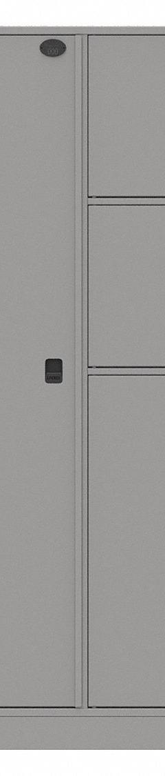 SENTINEL Law Enforcement Evidence Locker: Pass-Through Backing, Keyless Lift Latch, 4 Compartments (MPN 04AA-PT). Key specifications — Brand: SENTINEL; Product Ships: Assembled; Color: Gray.