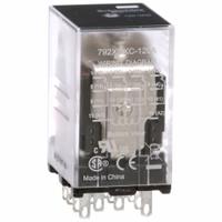 SCHNEIDER General Purpose Relay: Socket Mounted, 6 A Current Rating, 120V AC, 4PDT, G Socket (MPN 792XDXC-120A). Key specifications — Brand: SCHNEIDER; Base Type: Square; Mounting Style: Plug-In; Electrical Connection: Faston Connector; Manufacturer Part Number: 792XDXC-120A; Operating Current: 3 A AC-1 (NC Conforming to IEC); Series: 792 Series.