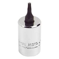 PROTO Socket Bit: 3/8 in Drive Size, Torx Tip, T45 Tip Size, 1 23/32 in Overall Lg, Fixed Insert (MPN J5239-45W). Key specifications — attr1213209: Fixed Insert; attr1213211: PROTO.