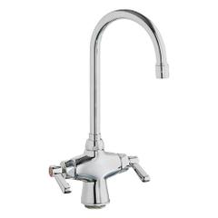 CHICAGO FAUCETS Gooseneck Kitchen Faucet: Single-Post, Deck, Cast Brass, 2.2 gpm Flow Rate (MPN 50-ABCP). Key specifications — Brand: CHICAGO FAUCETS.