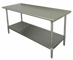 ADVANCE TABCO Work Table: Fixed Ht, Stainless Steel, 72 in x 36 in, 630 lb Overall Load Capacity (MPN SS-366). Key specifications — Brand: ADVANCE TABCO.