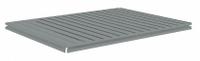 TENNSCO Shelf: 48 in x 36 in, 850 lb Load Capacity, Steel, 22 ga Decking, Gray, Shelf (MPN ZBES-4836C). Key specifications — Decking Material: Steel; Includes: (4) Beams; Decking Finish: Zinc Plated; Shelf Configuration: Single Straight; Color: Gray; Frame Material: Steel; Brand: TENNSCO; Frame Finish: Zinc Plated.