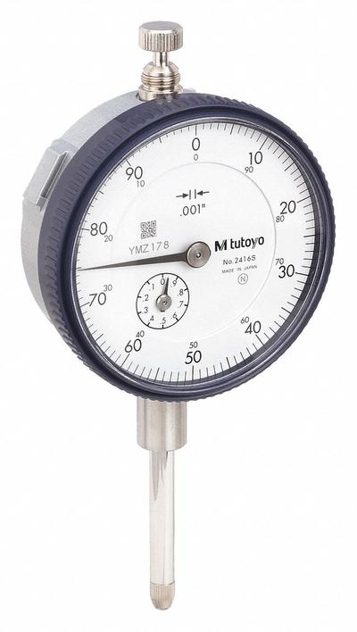 MITUTOYO Dial Indicator - Lug Back: 0 in to 1 in, Inch, Plunger, 0.001 in Accuracy - Continuous Reading Back Lug Dial Indicators