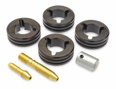 MILLER ELECTRIC Drive Roll Kit: 4-Roll, 1/16 in, V-Knurl, 1/16 in (MPN 151055). Key specifications — For Welder Series: Pipeworx 400; For Wire Feeder Series: PipePro Single; For Wire Type: Flux-Cored; Brand: MILLER ELECTRIC; Manufacturer Part Number: 151055.
