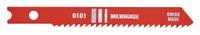 MILWAUKEE Jigsaw Blade: 14, 5 1/4 in Blade Lg, Bi-Metal, Bi-Metal, T Shank, Medium Metal, 5 PK (MPN 48-42-5192). Key specifications — attr1097716: Thick Metal; attr1097715: Bi-Metal; attr1097719: 14; attr1097721: Bi-Metal; attr1097728: MILWAUKEE.