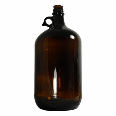 QORPAK Jug: Amber, Glass, 4 L, 157.96 mm, Includes Closure, 341 mm Overall Ht - Glass Jugs