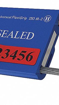 UNIVERSEAL Cable Seals: Blue, Steel, 12 in Cable Lg, 1/16 in Cable Dia, Sequential, 50 PK (MPN F150M-2-APEEL BLUE50). Key specifications — Brand: UNIVERSEAL; Marking Color: White; Marking Included: Numbers and Barcode; Marking Message: Sealed; Marking Numbering: Sequential.