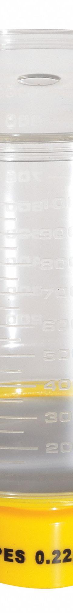 Bottle Top Filter: 0.22 um Max Particle Size, 90 mm Dia, PES, 1 L Upper Capacity, Sterile (MPN 11L841). Key specifications — Includes Stopper: No; Material: PES (Membrane); Product Type: Bottle Top Filter; Brand: LAB SAFETY SUPPLY.