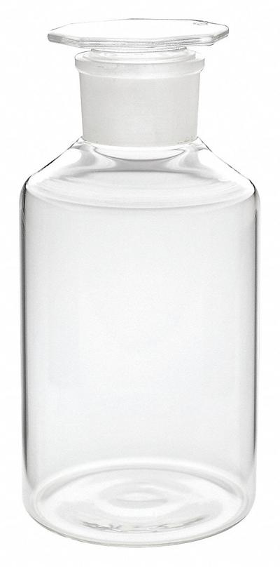WHEATON Reagent Bottle: 2 L, Closure Material: Glass Cap, Colorless, 6 Bottles - Clear Wide Mouth Round Glass Lab Bottles