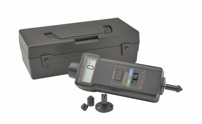 EXTECH Tachometer: +/-0.05% RPM Accuracy, 0.1 RPM, 19,999 RPM Max Contact RPM - Contact Tachometers