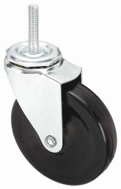 APPROVED VENDOR Stem Caster: 4 in Wheel Dia., 1 in Wheel Wd, Swivel, Swivel, 3/8 in Stem Dia. - NSF-Listed Sanitary Threaded Stem Casters