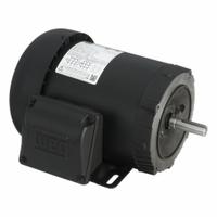 WEG General Purpose Motor: C-Face/Rigid Base Mount, Totally Enclosed Fan Cooled, 1/3 hp, 1,765 RPM (MPN .3318ES3E56C-S). Key specifications — Brand: WEG; Nameplate Voltage @ 60 Hz: 208-230/460V AC; Full Load Current @ 60 Hz: 1.38-1.25/0.624 A; Nameplate RPM @ 60 Hz: 1,765 RPM; Motor Enclosure: TEFC.