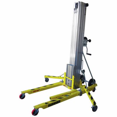 SUMNER Contractor Lift: 650 lb, Adj Base, With Outriggers, 28 in Fork Lg - General Purpose Material Lifts