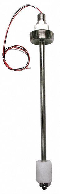 MADISON Industrial Continuous Level Transmitter: Float Level Sensor, 316 Stainless Steel, +/-0.25 in (MPN C4651-12802). Key specifications — Float Material: Polypropylene; Output Voltage Range: 4 to 20mA; Nameplate Voltage: 12/30V DC; Accuracy: +/-0.25 in; Body Material: 316 Stainless Steel; Brand: MADISON; Connection Type: NPT; Mounting Direction: Vertical.