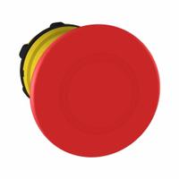 SCHNEIDER Emergency Stop Push Button: Red, 22 mm Mounting Size, Non-Metallic, Maintained (MPN ZB5AT84TQ). Key specifications — Brand: SCHNEIDER; Action: Maintained; Series: XB5; Push Button Material Type: Non-Metallic.