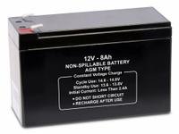 APPROVED VENDOR Sealed Lead Acid Battery: 12V DC, 8 Ah Capacity, 3.7 in Ht, 2.56 in Wd, 5.94 in Dp (MPN 47038). Key specifications — Terminal Connection: 0.18 in Faston; Battery Cycle Type: Dual Purpose; Brand: APPROVED VENDOR; Housing Material: ABS.