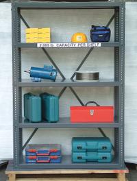 STRONG HOLD Metal Shelving: Standalone, Extra-Heavy-Duty, 48 in x 24 in, 72 in Overall Ht, 5 Shelves (MPN 2448-72). Key specifications — Frame Material: Steel; Shelving Material: Steel; Assembled: Unassembled; Color: Gray; Brand: STRONG HOLD.