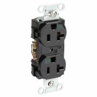 HUBBELL Receptacle: Duplex, 5-20, Black, 125V AC, 20 A, 2 Pole / 3 Wire (MPN BR20BLKWR)