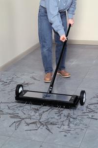 APPROVED VENDOR Magnetic Floor Sweeper: 24 in Magnet Lg, 1 3/4 in Magnet Ht, Mag. Release Typ. Lever (MPN MFSM24RX). Key specifications — attr1004942: APPROVED VENDOR; attr1016201: Rubber.