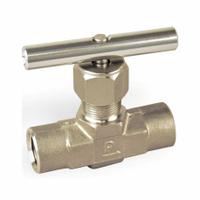 PARKER Needle Valve: Inline Valve Body, 316 Stainless Steel, Integral Bonnet, 1/2 in Pipe Size, PTFE (MPN 8A-V8LN-SS). Key specifications — For Media: Oil; Standards: ISA S75.02; Brand: PARKER; Valve Series: V; Stem Type: Regulating; Connection Type - Side 1: Compression; Connection Type - Side 2: Compression; Connection Type: Compression x Compression.