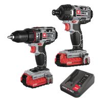 PORTER CABLE Cordless Tool Combination Kit: 2 Tools, Drill/Impact Driver, 20 V DC Volt, 20V MAX* (MPN PCCK602L2). Key specifications — attr1176460: Drill.