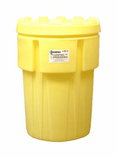 ENPAC Salvage Drum: Polyethylene, 103 gal, Screw-On Lid, Unlined/No Interior Coating - Nestable Plastic Salvage Drums