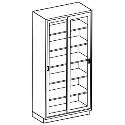 BLICKMAN Tall Cabinet: 7 ft Overall Ht, 18 in Overall Dp, 35 in Overall Wd, Glass/Stainless Steel - Tall Cabinets