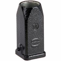 HARTING M20 Rectangular Connector Hood: Size 3 A, Top, Single-Entry, M20 Cable Entry, Zinc Die-Cast (MPN 19370031440). Key specifications — IP Rating: IP65; Size Designation: 3 A; Cable Entry Thread Size: M20; Seal Material: FPM; Locking Type: Single Lever; Brand: HARTING; Primary Material: Zinc; Operating Temperature Range: -40 to 125 Degrees C.