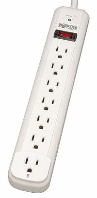 TRIPP LITE Outlet Strip: 7 Outlets, 25 ft Cord Lg, 1,080 J Rated Energy, 15 A Current, UL 1363 (MPN TLP725). Key specifications — Brand: TRIPP LITE; Mounting Style: Keyhole.