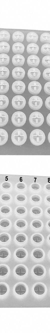 MTC BIO Sealing Mat: Round, 96 Wells, White, + Opening, Silicone, 7.3 mm Well Opening Size (MPN D3320-13S). Key specifications — attr1383125: MTC BIO; attr1383132: Not Pre-Slit; attr1383135: + Opening; attr1383140: Round; attr1383126: White; attr1383129: Sterile.