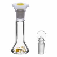 UNITED SCIENTIFIC SUPPLIES INC Glass Flasks: 10 mL, Colorless, Round, A, +/-0.06 mL (MPN FGWM010). Key specifications — Shape: Round; Tolerance: +/-0.06 mL; Body Color: Colorless; Brand: UNITED SCIENTIFIC SUPPLIES INC; Compatible with Stopper Size: 14/23; USP Specification: Type I.