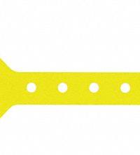 ID Wristband: No Legend, 11 3/4 in Overall Lg, 1 5/8 in Overall Wd, Plastic, Yellow, 500 PK (MPN CLS-PS-34). Key specifications — attr1126094: Yellow.