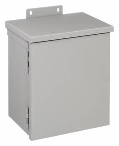 HOFFMAN Enclosure: Steel, 10 in x 8 in x 6 in, 3R, Solid Cover, Hinged, Included, Painted (MPN A10R86HCR). Key specifications — Brand: HOFFMAN; Closure Method: Padlock Hasp; Knockouts: Included.