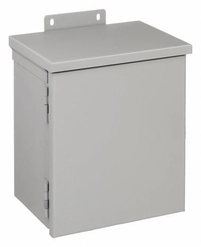 HOFFMAN Enclosure: Steel, 10 in x 8 in x 6 in, 3R, Solid Cover, Hinged, Included - Steel Enclosures with Hinged Covers