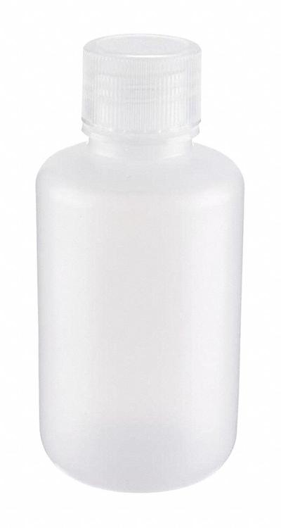 APPROVED VENDOR Laboratory Bottle: Polypropylene, 125 mL, 125 mL, Natural, Closure Included - Polypropylene Narrow Mouth Round Lab Bottles