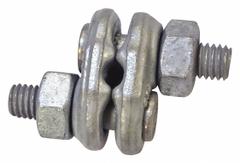 CROSBY Wire Rope Double-Saddle Clip: 1/4 in Compatible Rope Dia, 4 in Rope Turnback Lg, Steel (MPN 1010471). Key specifications — attr988144: Forged; attr988137: Silver; attr988149: Steel; attr988168: CROSBY.