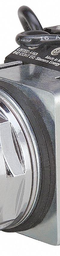 SIEMENS Illuminated Push Button: Illuminated, Extended Profile, Non-Metallic, 30 mm, 1NO/1NC (MPN 52PT6D2AB). Key specifications — Brand: SIEMENS; Action: Momentary; Series: Class 52; Push Button Material Type: Non-Metallic.