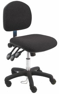 Ergonomic Chair: Fabric, Armless, Ht Range 17 in to 22 in, 19 in Seat Wd, 17 in Seat Dp, 5 Casters (MPN LNS-DF-TLC-WW-BLACK). Key specifications — Foot Support: No; Back Tilt Backward: 80°; Back Tilt Forward: 105°; Base Material: Nylon; Brand: BENCHPRO; Product Type: Ergonomic Chair; ESD-Safe: Not ESD Safe; Seat Tilt Backward: 10°.