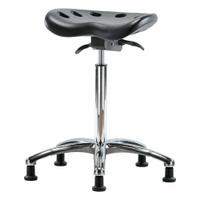 Tractor Stool: Polyurethane, Ht Range 23 in to 33 1/2 in, 17 in Seat Wd, 14 in Seat Dp, 5 Glides (MPN ESD-PTHBST-CR-NF-EG). Key specifications — Brand: APPROVED VENDOR; Foot Support: Yes; Base Material: Aluminum; ESD-Safe: ESD-Safe; Number of Casters: 0.